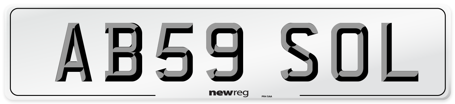 AB59 SOL Number Plate from New Reg